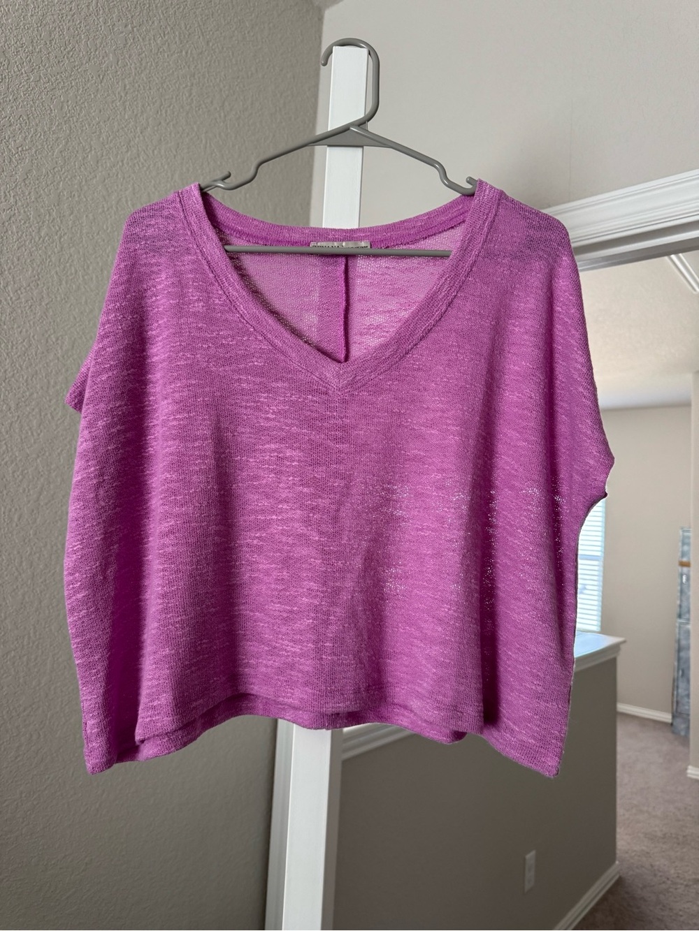 Pink V-Neck Lightweight Top
